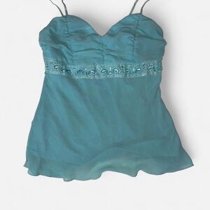 Elegant Teal Spaghetti Strap Top